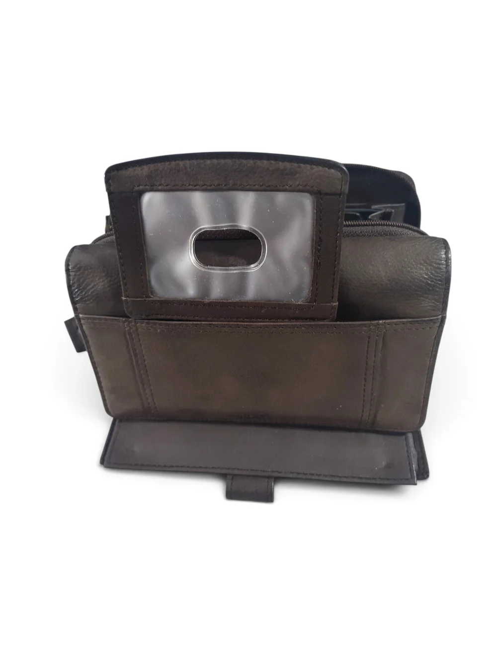 Vintage Rolfs Brown Cowhide Leather Organizer/ Wallet Accordion Style